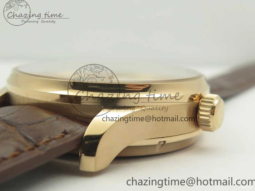 MIROTIME 0501 Portuguese Tourbillon IW5463 RG ZF Best Edition White Dial on Brown Leather Strap Stylish 7174